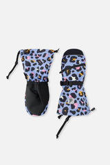 Teknik Winter Mittens Blue Leopard Print