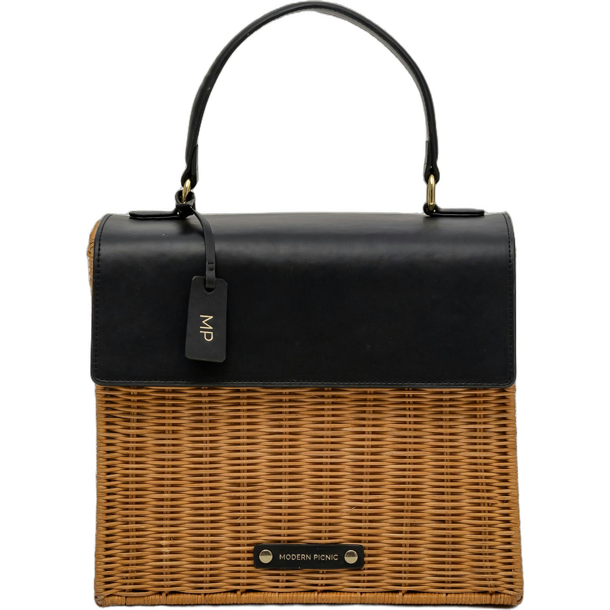 Medium Insulated Hand-Woven Wicker Lunchbox