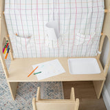 Flair | Indoor Wooden Playhouse with Desk, Chair & Chalkboard for Toddlers and Kids