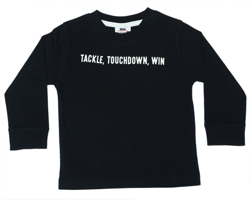 Kids Two-Sided Graphic Shirt - Football Touchdown - Navy