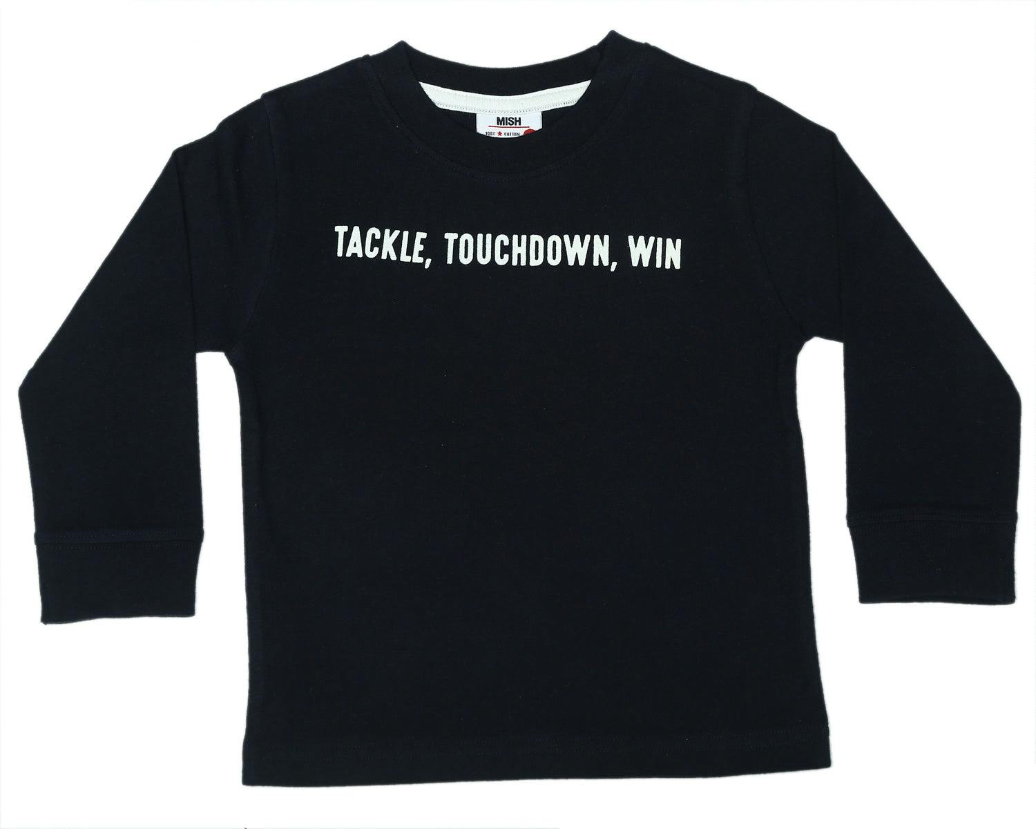 Kids Two-Sided Graphic Shirt - Football Touchdown - Navy