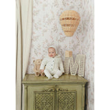 Plush Print Girls' Jacket & Hat Set Ivory & Pink