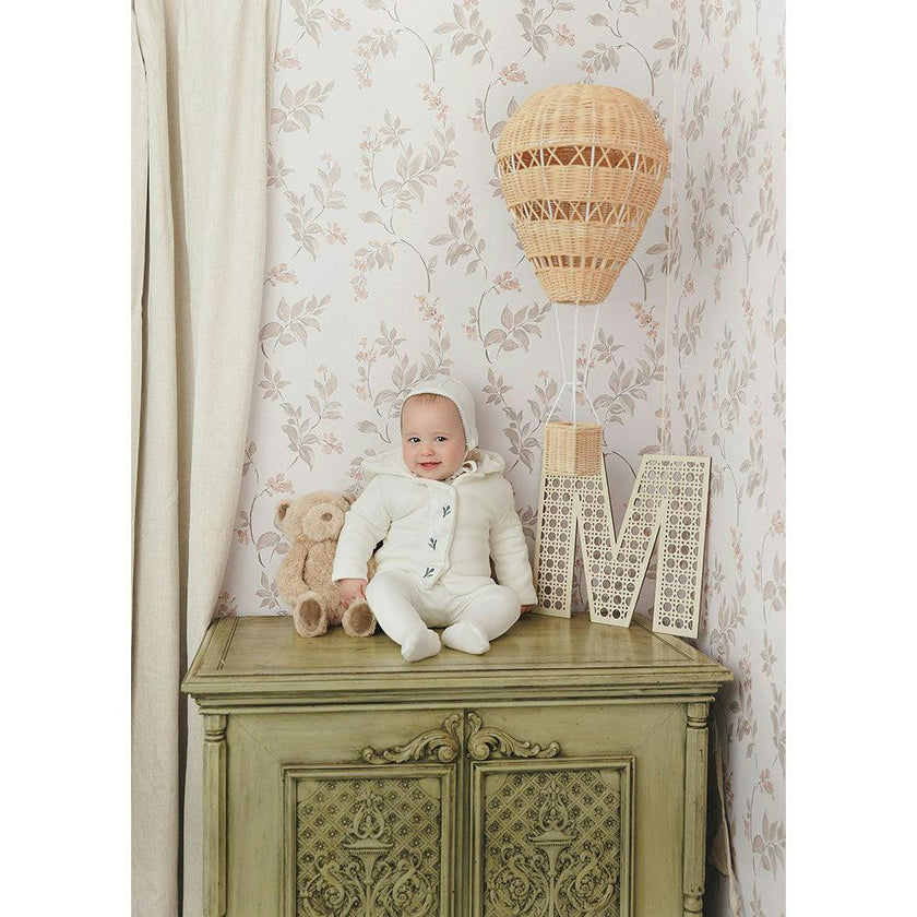 Plush Print Boys' Jacket Layette Set Ivory & Blue