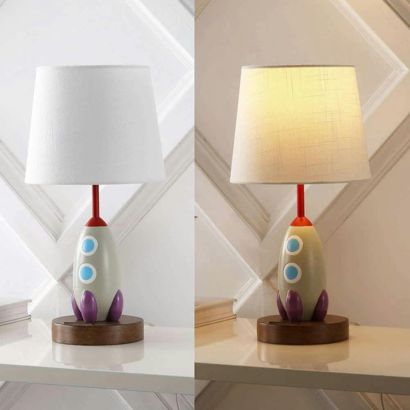 Houston 17.5" Coastal Style Iron/Resin Rocket LED Kids' Table Lamp with Phone Stand and USB Charging Port