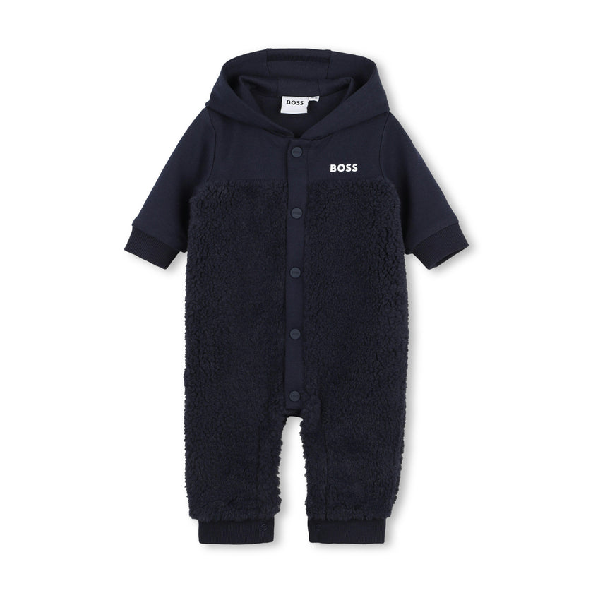 Navy Logo Baby Hooded Overall