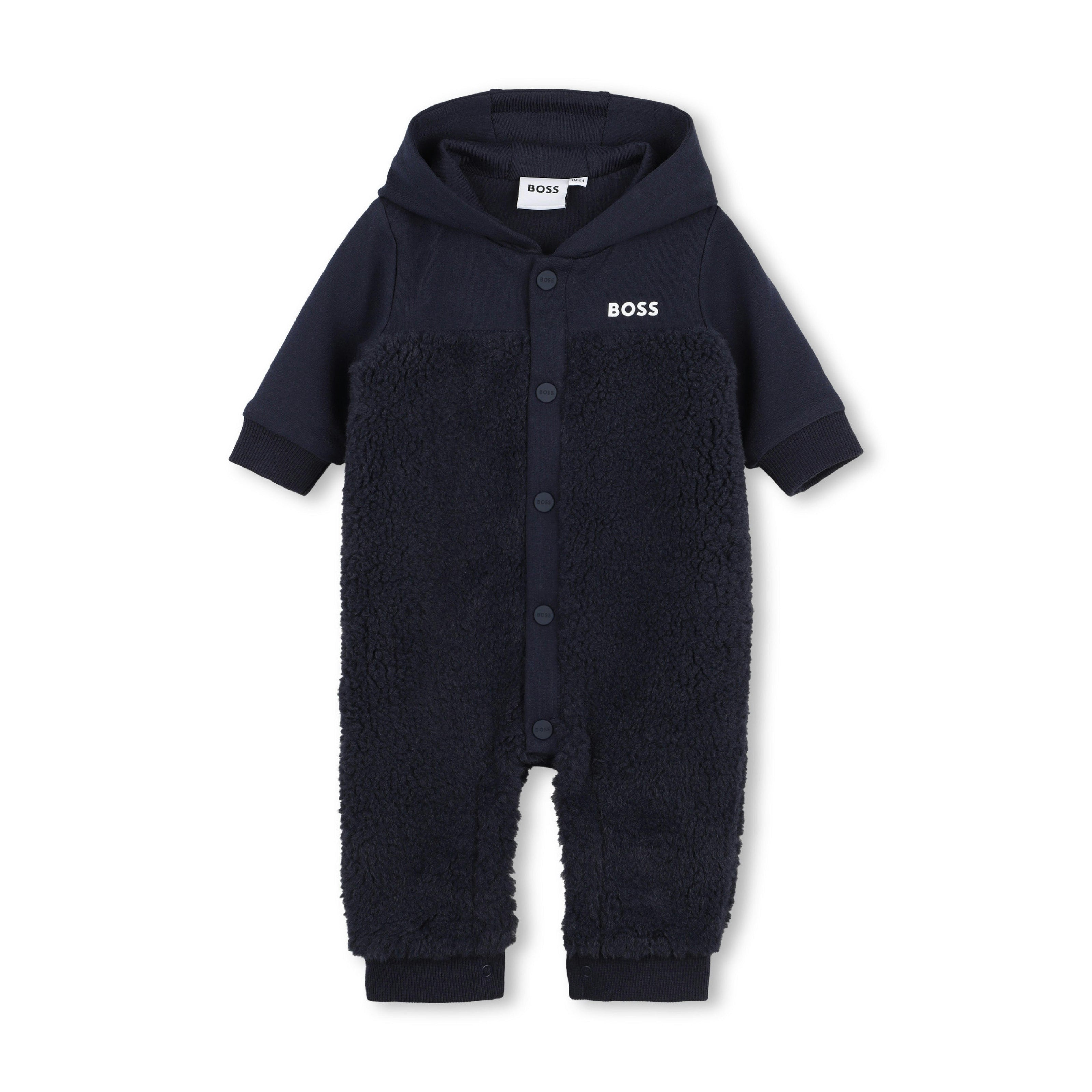 Navy Logo Baby Hooded Overall
