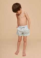 Pale Green Geo Boys' Swim Shorts