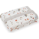 Cotton Muslin Baby Quilt - Mushrooms