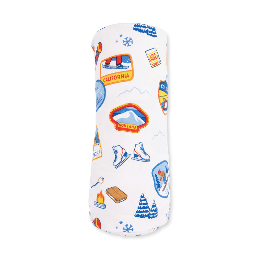 Vintage Ski Patches - Swaddle Blanket