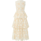 Haley Embroidered Frill Maxi Dress