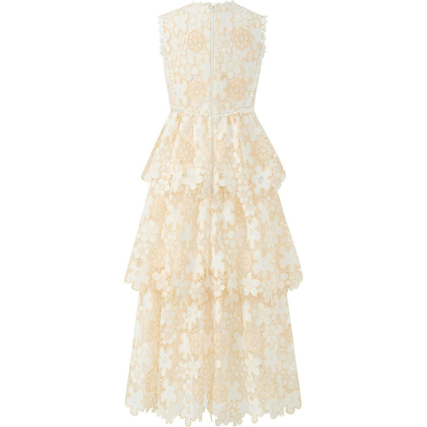 Haley Embroidered Frill Maxi Dress