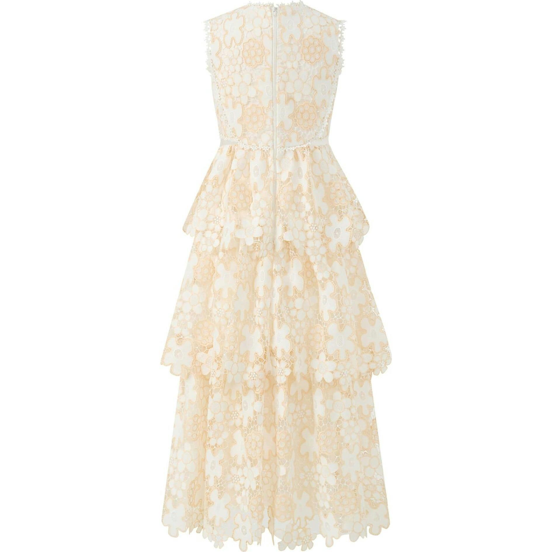 Haley Embroidered Frill Maxi Dress