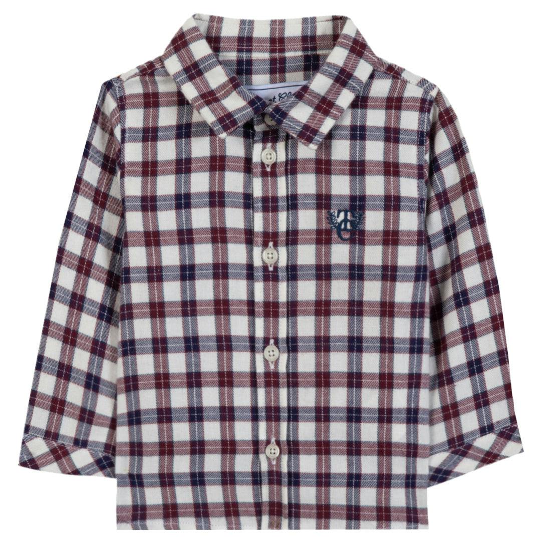 TARTINE ET CHOCOLAT Bordeaux Baby Shirt - Nacre