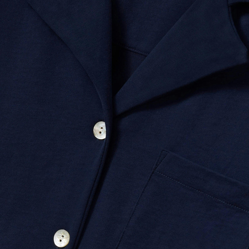 The Olivia Wide Leg Pima Pajama Set in Navy