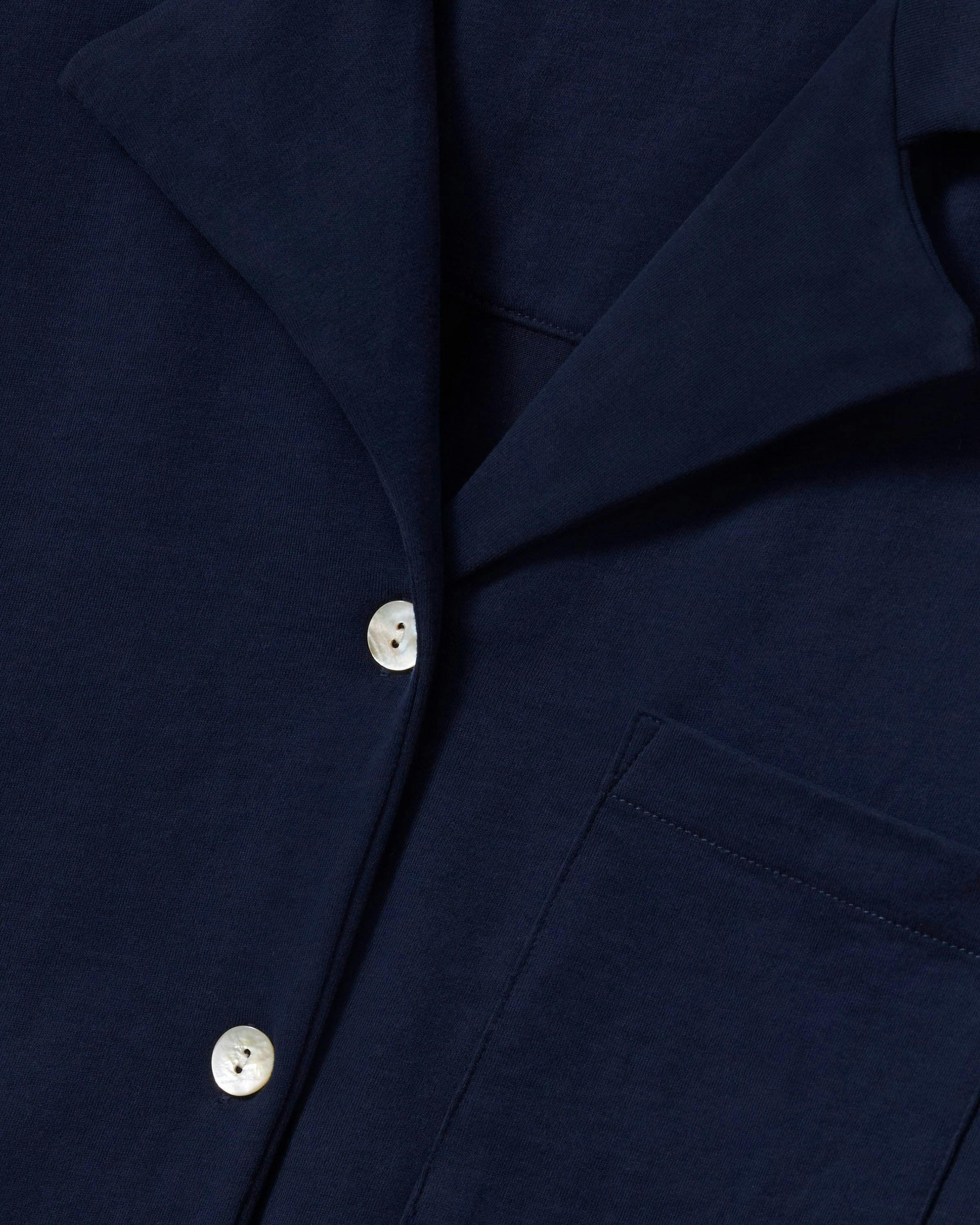 The Olivia Wide Leg Pima Pajama Set in Navy