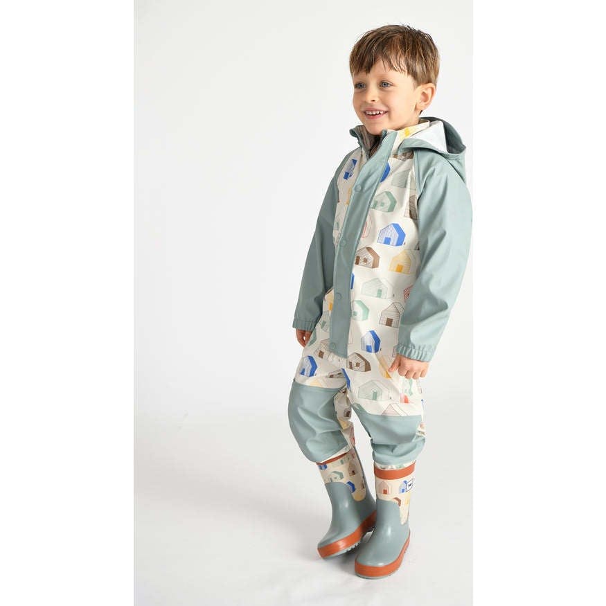 House Print Rain Coverall Jumpsuit