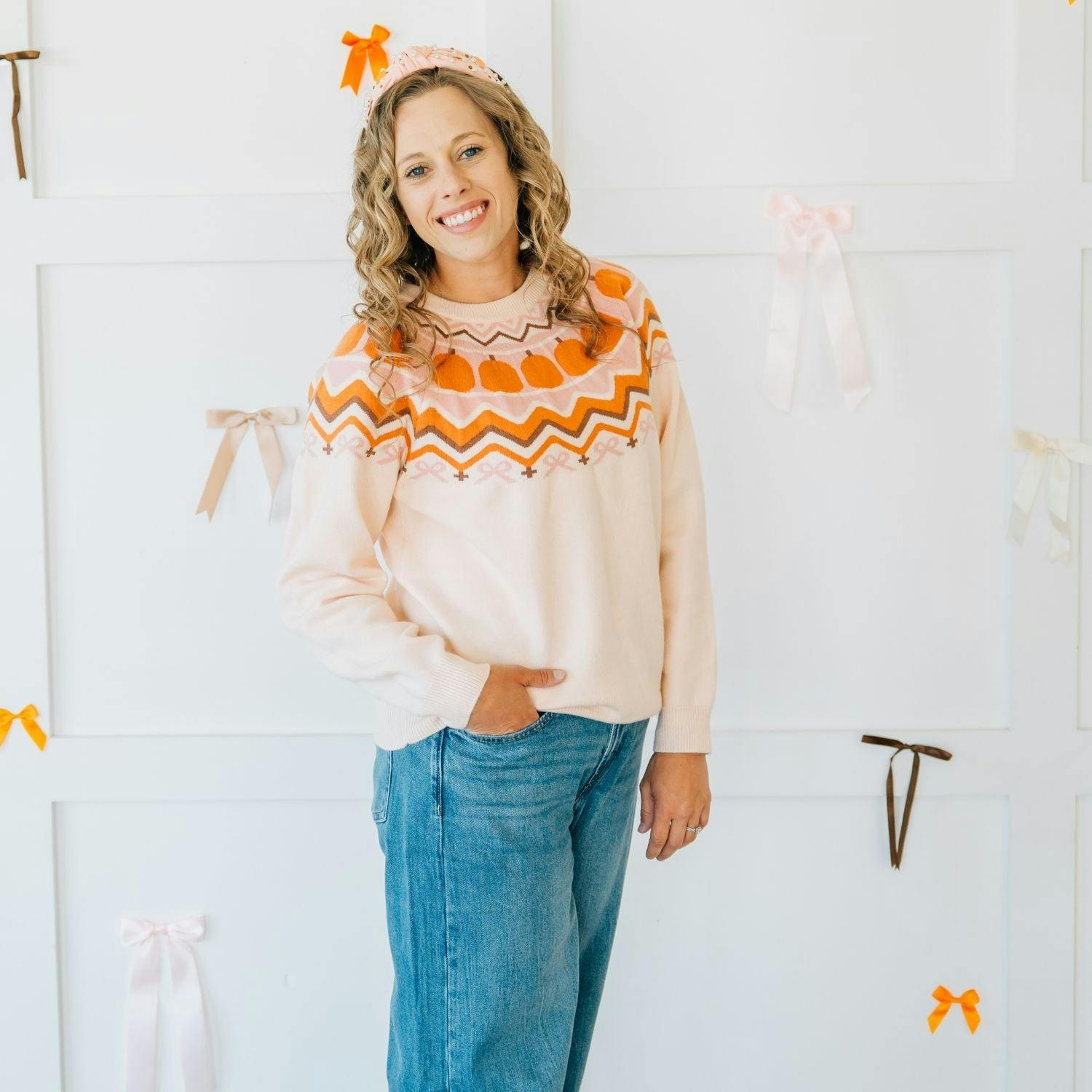 Pumpkin Fair Isle Women's Sweater