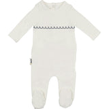 Embroidered Yoke Footie and Beanie Set