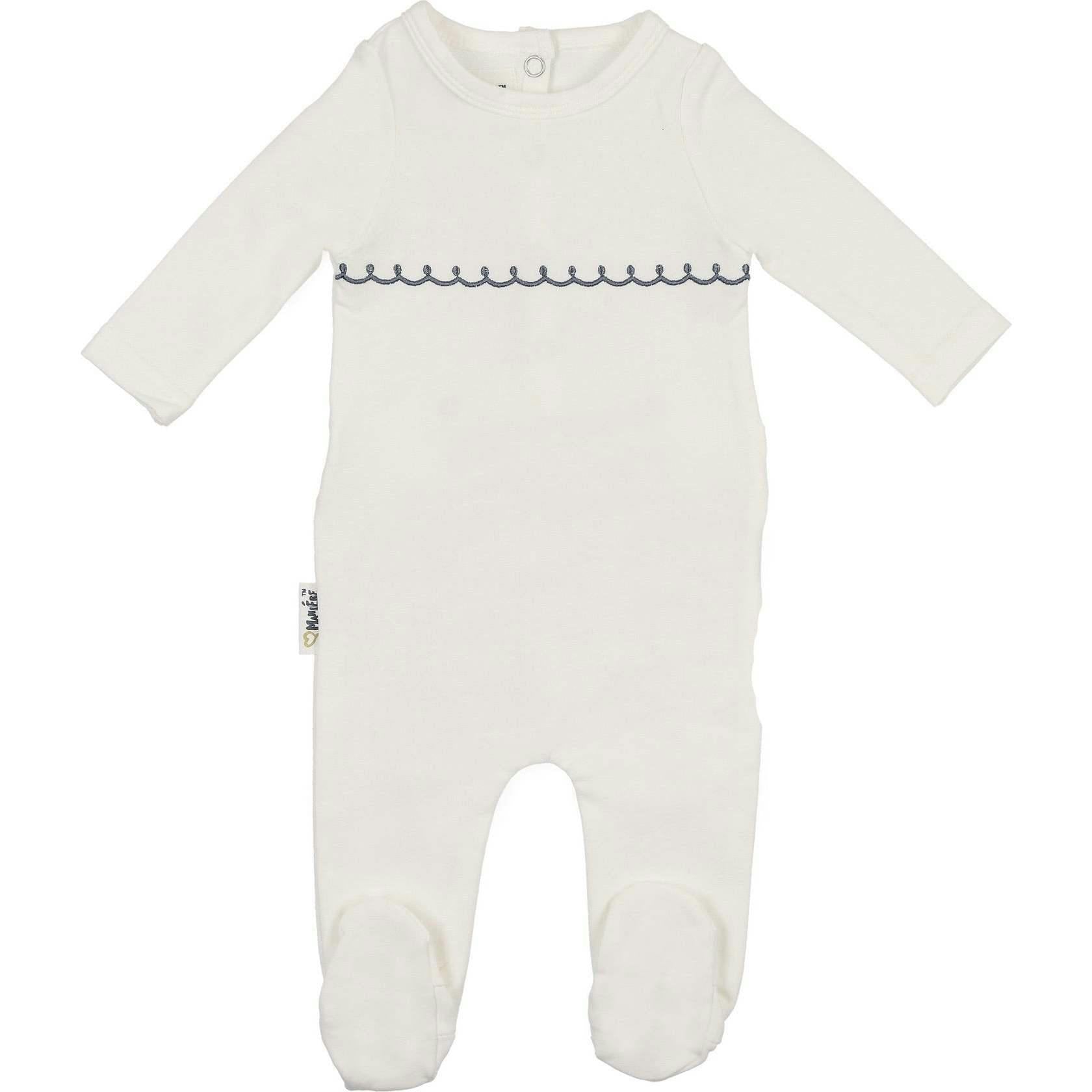 Embroidered Yoke Footie and Beanie Set