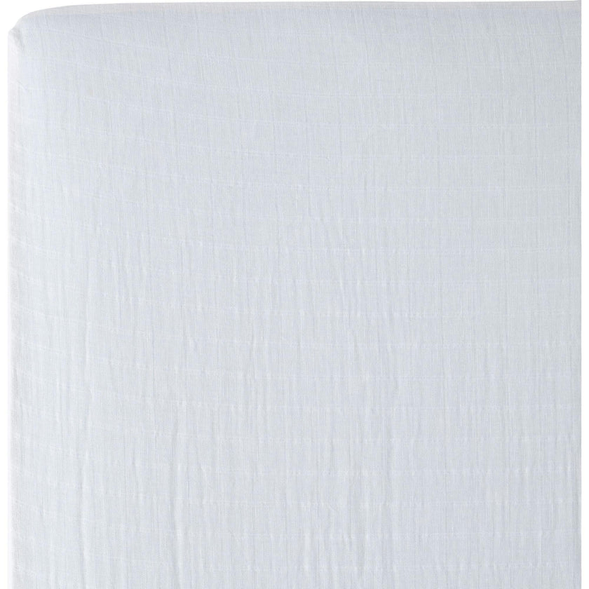 Cotton Muslin Crib Sheet - White