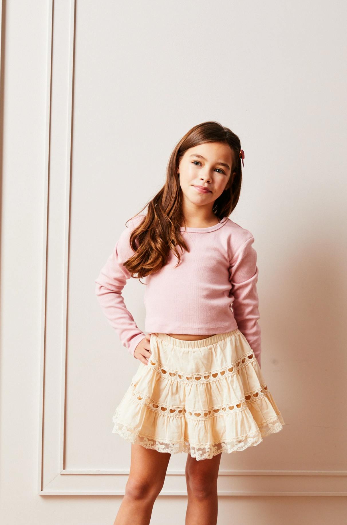 Sofia Champagne Heart Bow Lace Mini