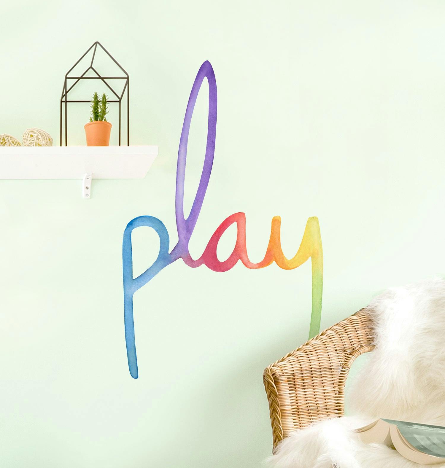 Watercolor Words • Play • Peel-and-Stick Wall Decals
