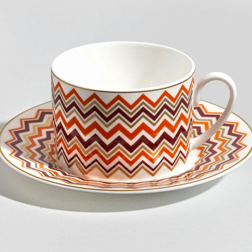 Tea Cup & Saucer Iconic Set of 2 In Luxury Box Diam. 3.3"