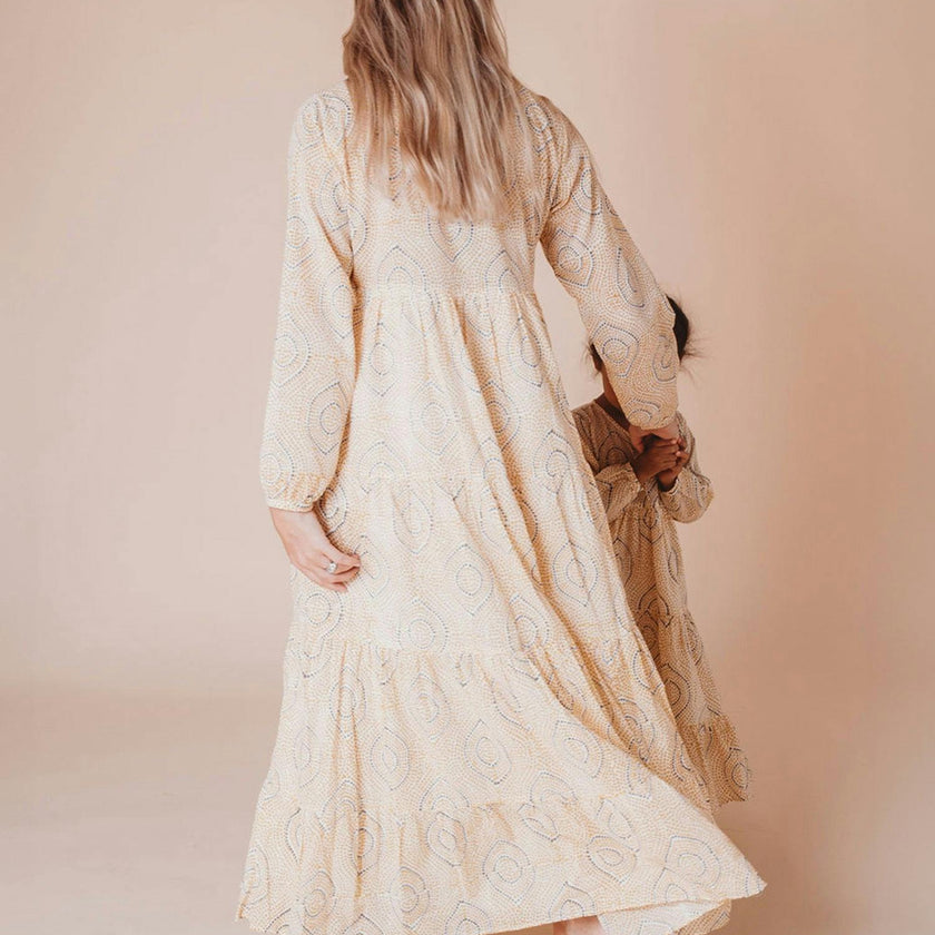 Block-Printed Women's Bohemian Dress