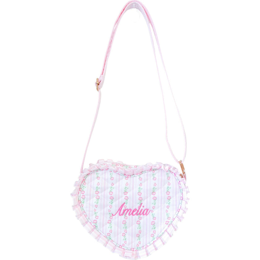 Customizable Quilted Floral Heart Purse
