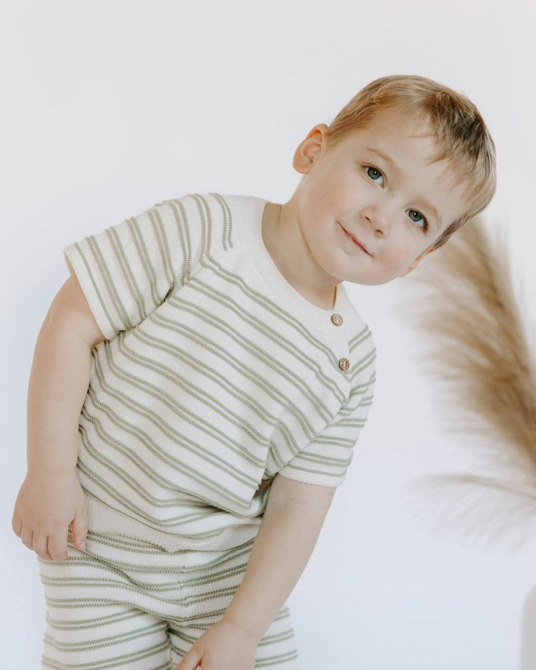 Organic Cotton Stripe Short Set, Stripes
