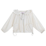 White Lace-Trim Skirt Ensemble