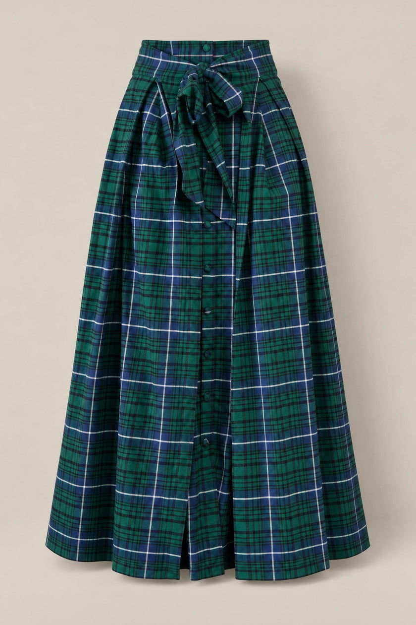 Angela Skirt in Emerald Plaid