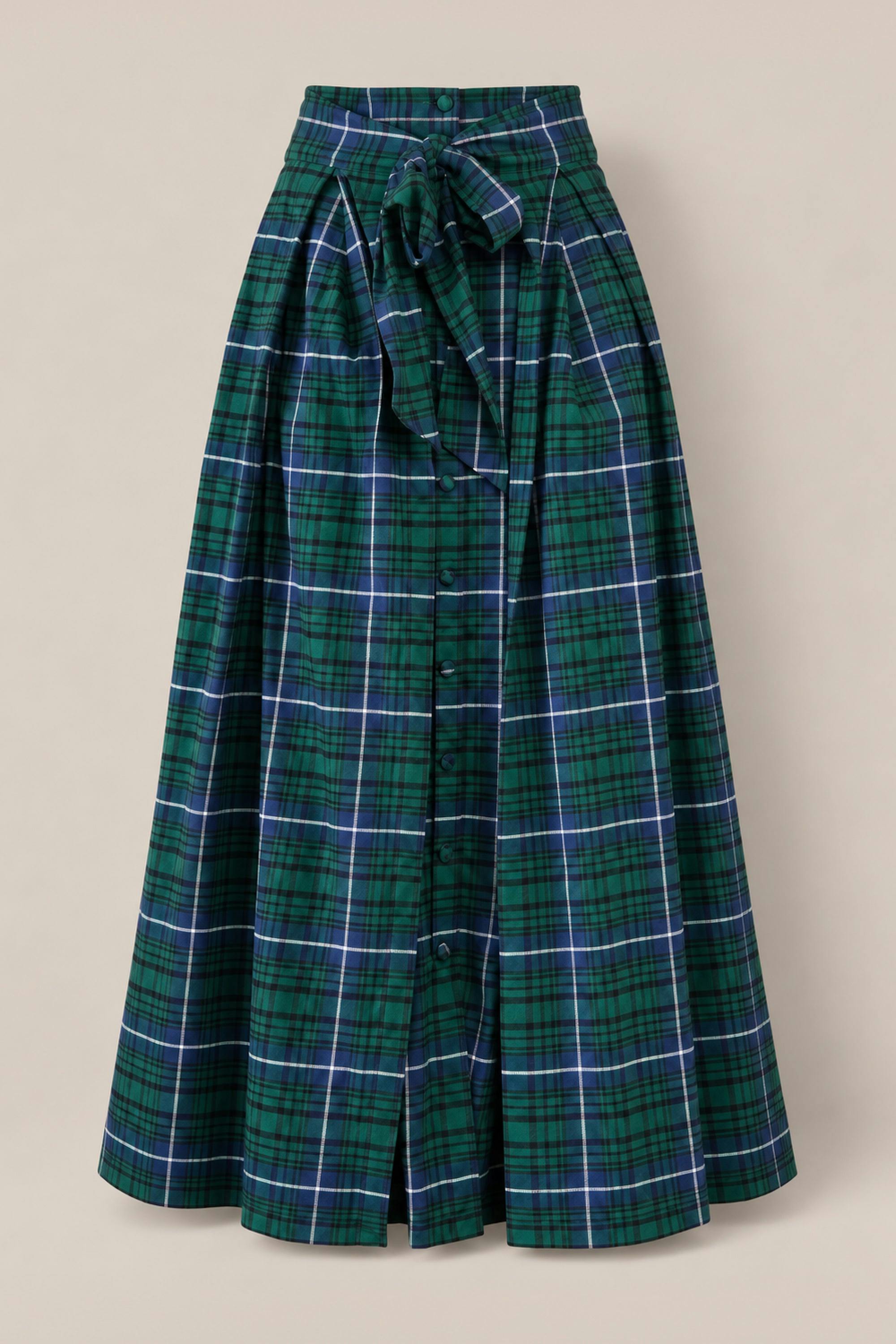 Angela Skirt in Emerald Plaid