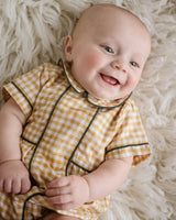 Yellow Gingham Bubble Romper