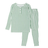 unisex boxwood ticking stripe pima pajamas set