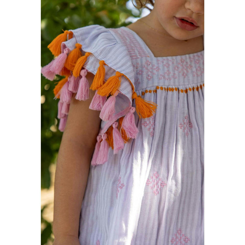 Serena Tassel Dress, Stripes