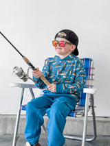 Wishin I Was Fishin' Blue Jogger Set