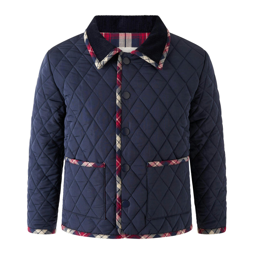 Tartan Trim Quilted Jacket