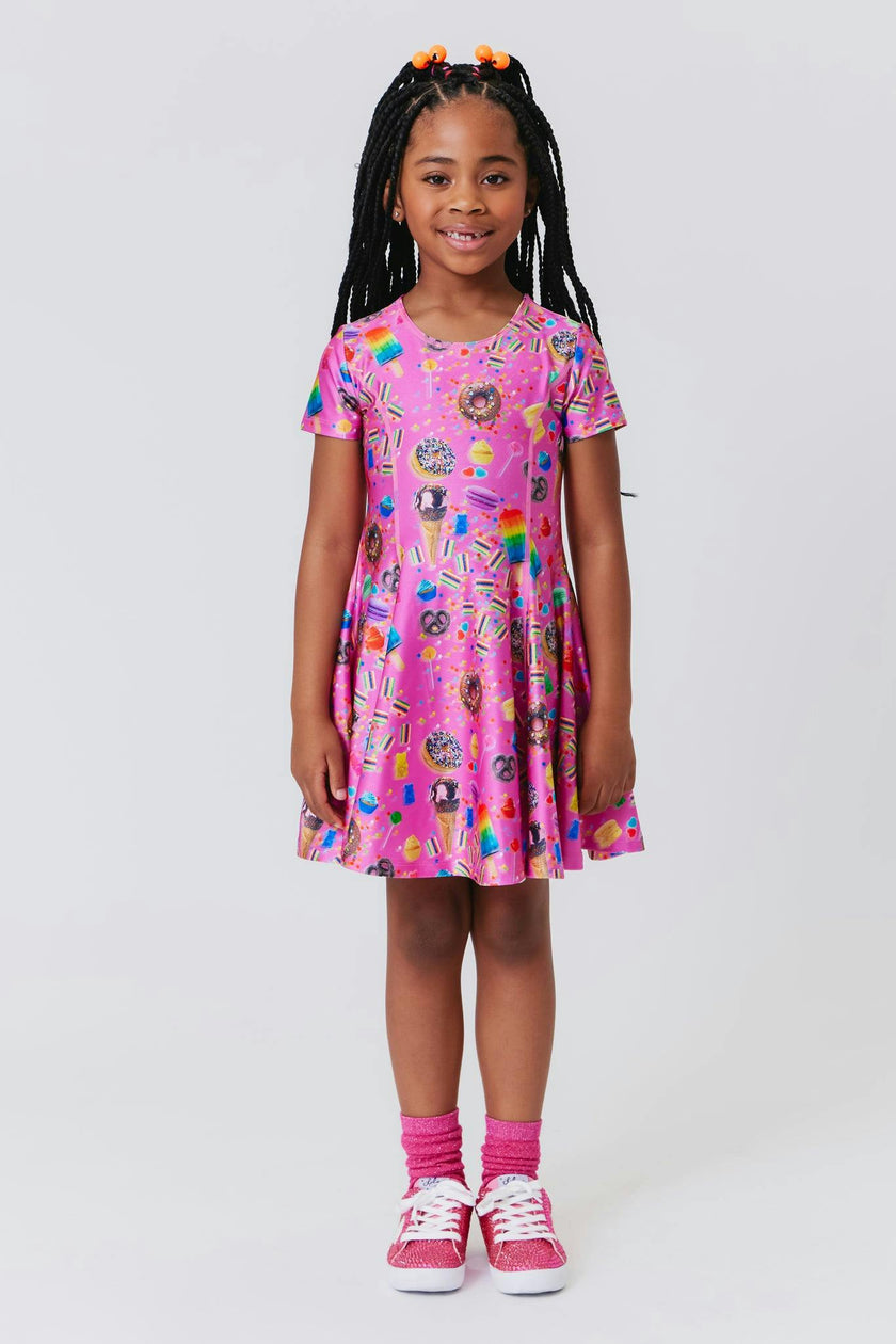Girls Cap Sleeve Skater Dress
