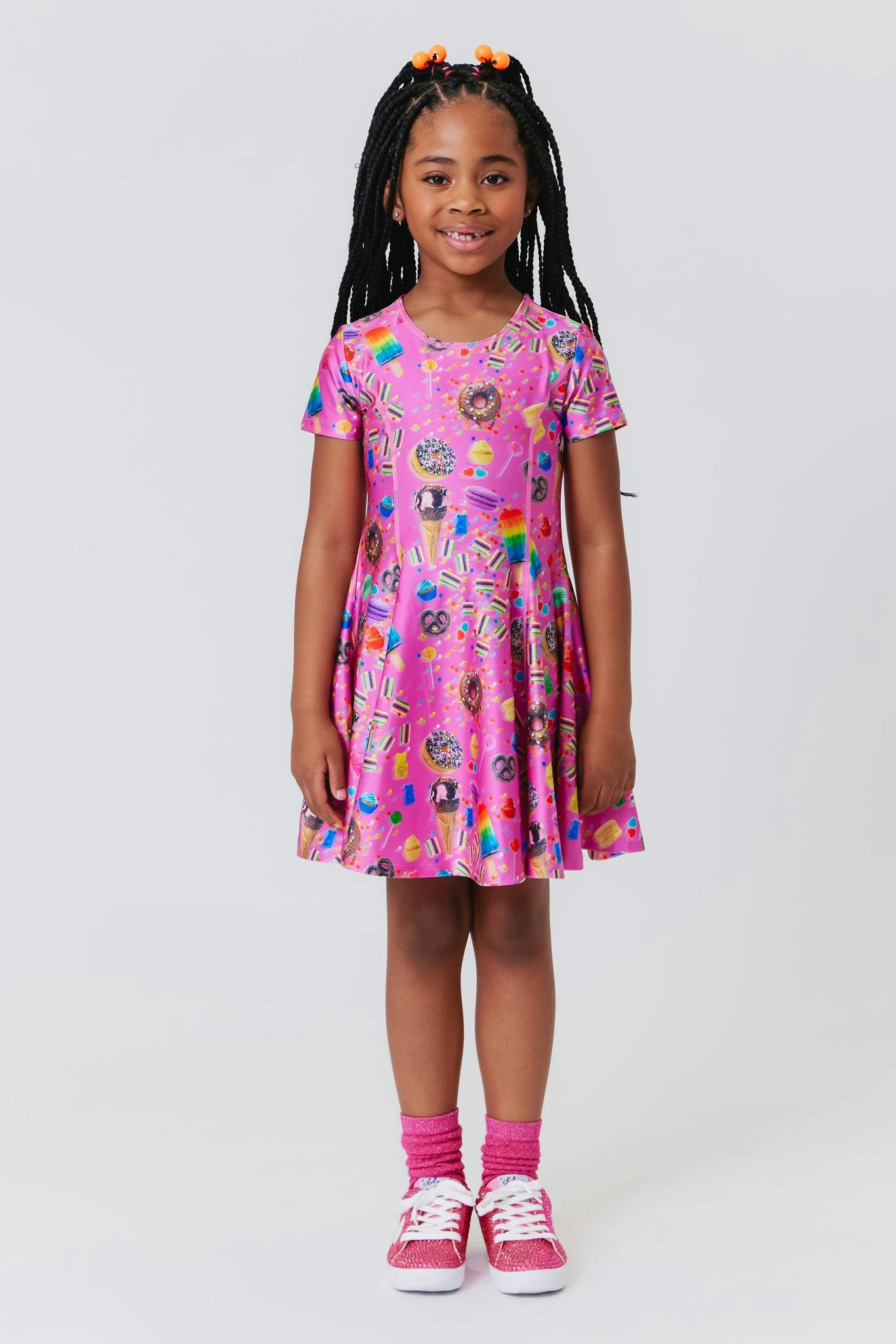 Girls Cap Sleeve Skater Dress