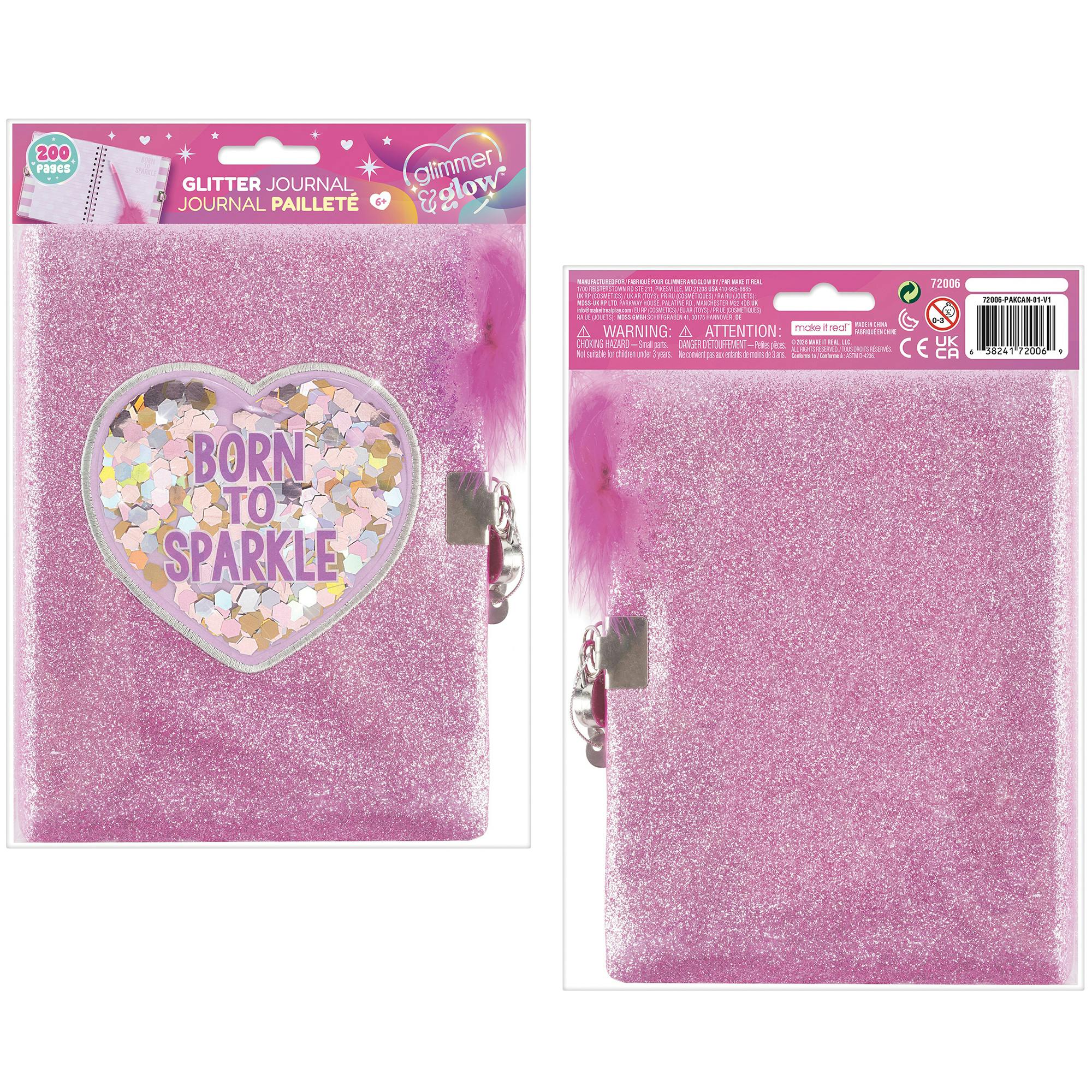 G&G: Locking Journal Set - Born To Sparkle Glitter