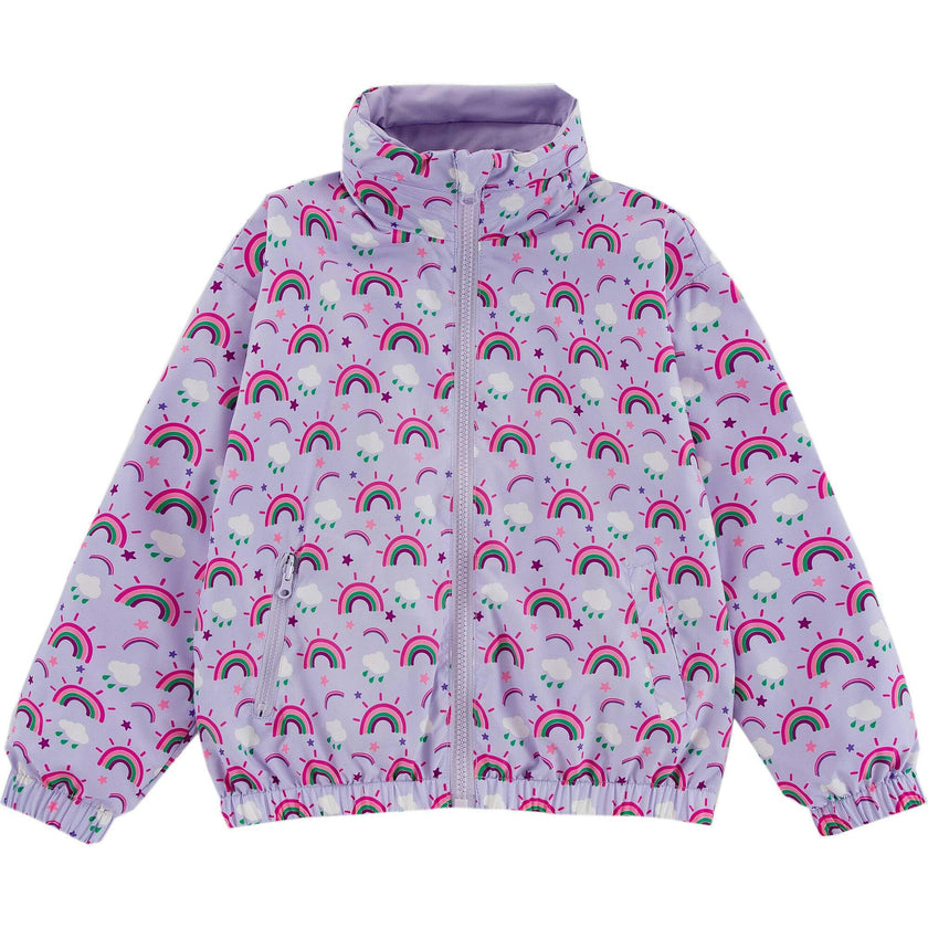 Max Reversible Rain Jacket Windbreaker, Purple Rainbow