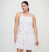 The Sol Tunic Dress - White Rainbow Fish