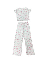 Girls Printed Lounge 2 Pc Short Sleeve Top and Pants Set