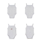 Ribbed Cherry Print Romper and Pouch Two Piece Set