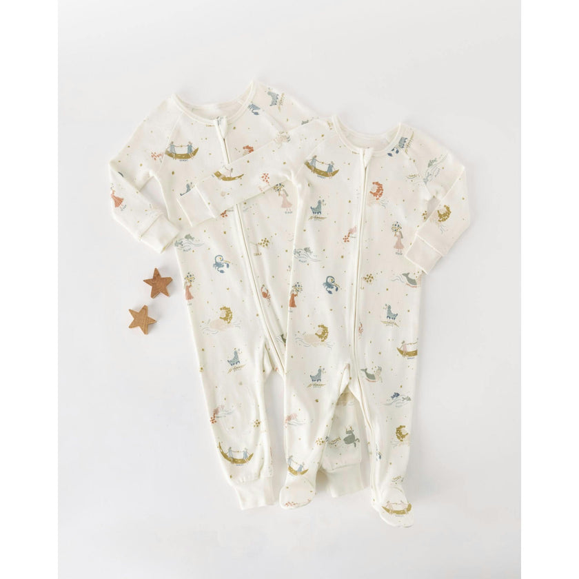 Ribbed Baby Sleeper, White
