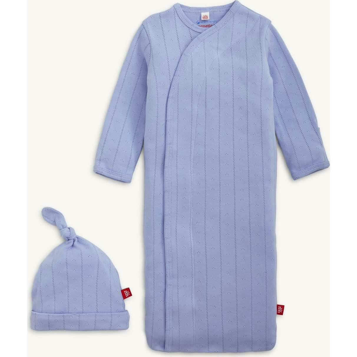 Wisteria Pointelle Magnetic Gown + Hat Set