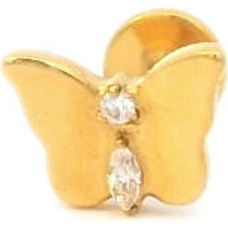 Butterfly Crystal Titanium Flat Back Stud Earring