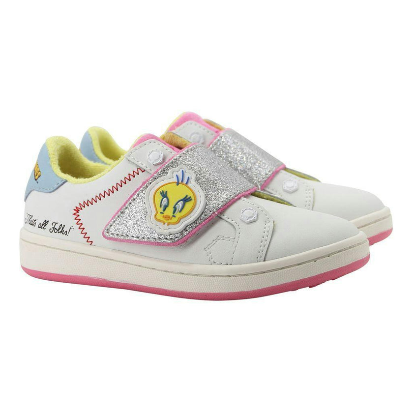White Glitter Tweety Sneakers