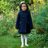 Velvet Trim Dress Coat